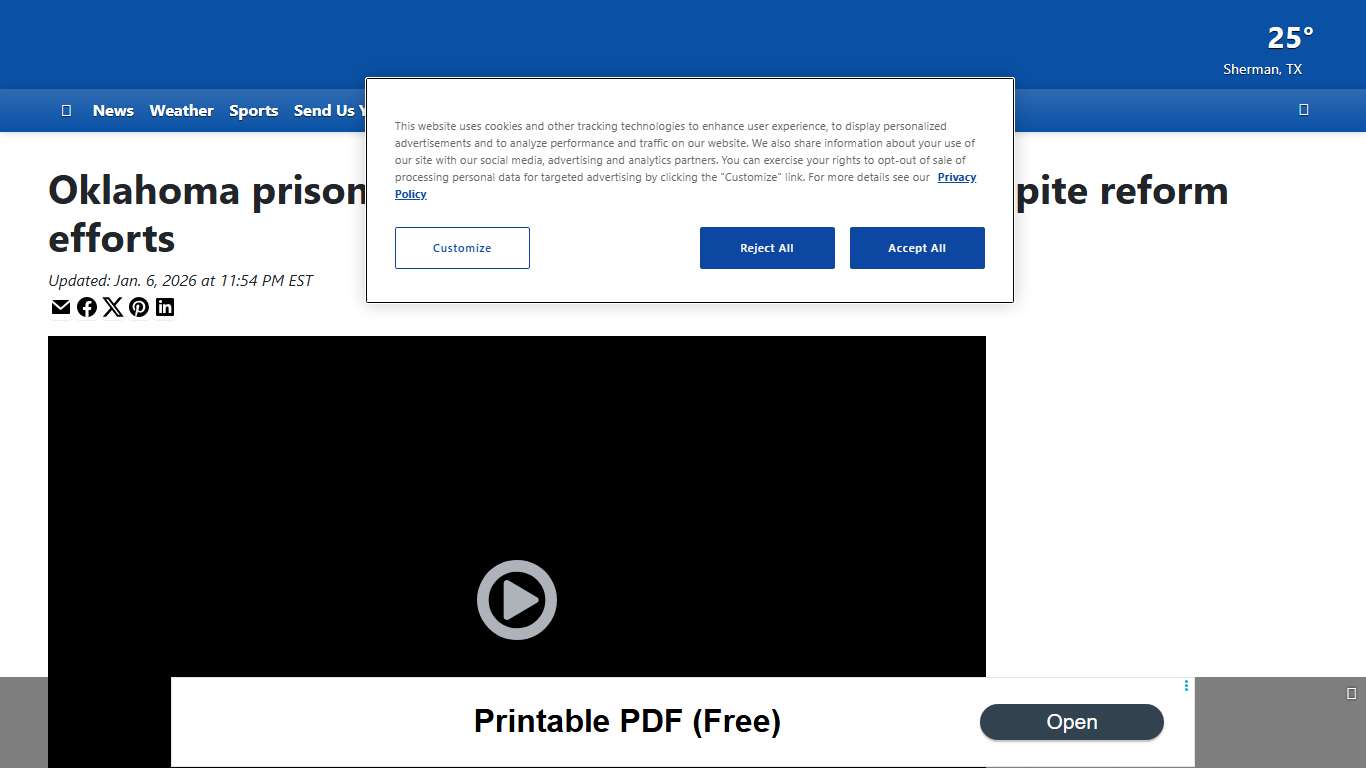 Oklahoma prison population continues to grow despite reform efforts